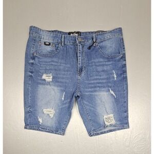 Mossimo Supply Co Jean Shorts Mens 38 Above Knee Medium Distressed Denim Jorts